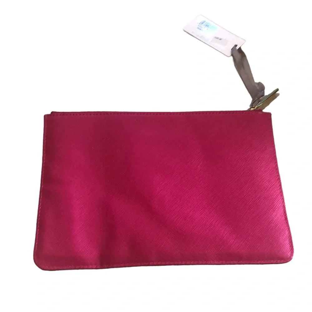 KATIE LOXTON FREE SPIRIT TEXTURED PERFECT POUCH PINK GOLD EMBOSSED NEW WITH TAGS